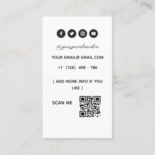 Makeup Artist Visitenkarte (Rückseite)