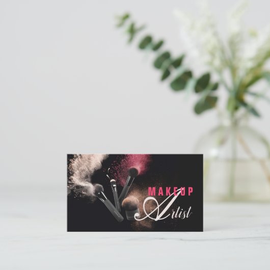 MakeUp Artist Visitenkarte (Stehend Vorderseite)