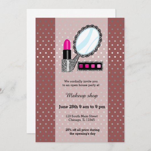 Makeup artist - wählen Sie Hintergrundfarbe Einladung (Vorne/Hinten)