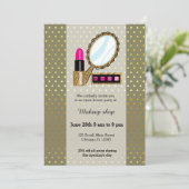 Makeup artist - wählen Sie Hintergrundfarbe Einladung (Stehend Vorderseite)