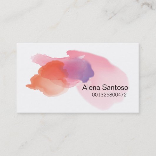 Makeup Artist - Wasserfarbe Visitenkarte (Vorderseite)