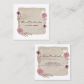 Makeup Artist Watercolor Boho Floral Quadratische Visitenkarte (Vorne/Hinten)