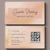 Makeup Artist Watercolor QR Code Visitenkarte