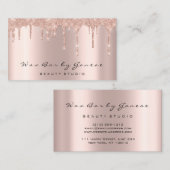 Makeup Artist Wax Lashes Glitzer Tropfen Rose Pink Visitenkarte (Vorne/Hinten)