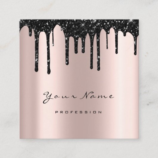Makeup Artist Waxing Brows Black DripMicroblading Quadratische Visitenkarte (Vorderseite)