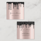 Makeup Artist Waxing Brows Black DripMicroblading Quadratische Visitenkarte (Vorne/Hinten)