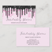 Makeup Artist White Lashes Pink Black Tropfens Visitenkarte (Vorne/Hinten)