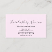 Makeup Artist White Lashes Pink Black Tropfens Visitenkarte (Rückseite)