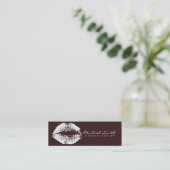 Makeup Artist White Lips #8 Mini Visitenkarte (Stehend Vorderseite)
