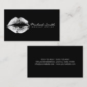 Makeup Artist White Lips Visitenkarte (Vorne/Hinten)