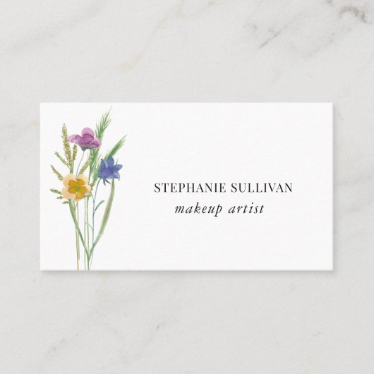 Makeup Artist Wildblume Business Card Visitenkarte (Vorderseite)