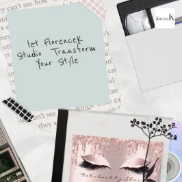 Makeup Artist Wimpern Glitzer Rose Visitenkarte