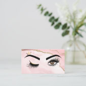 Makeup artist Wink Eye Beauty Blush Pink Agate Visitenkarte (Stehend Vorderseite)