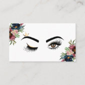 Makeup artist Wink Eye Beauty Burgundy Floral Visitenkarte (Vorderseite)