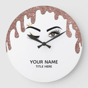 Makeup artist Wink Eye Beauty Salon Lash Extension Große Wanduhr
