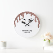 Makeup artist Wink Eye Beauty Salon Lash Extension Große Wanduhr (Zuhause)