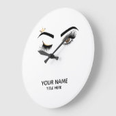 Makeup artist Wink Eye Beauty Salon Lash Extension Große Wanduhr (Winkel)