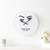 Makeup artist Wink Eye Beauty Salon Lash Extension Große Wanduhr (Zuhause)