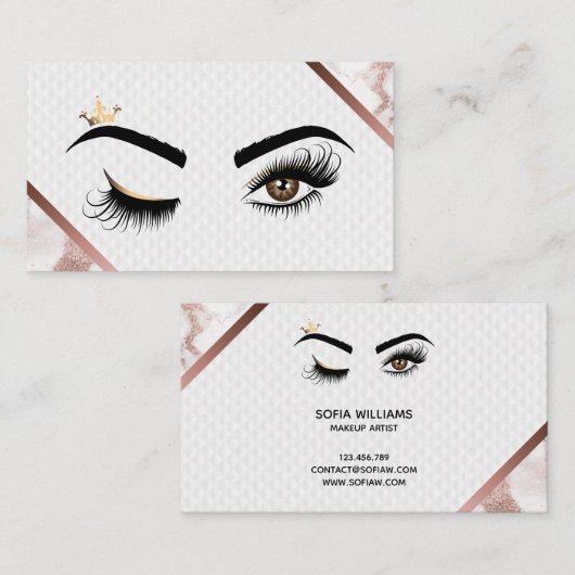 Makeup artist Wink Eye Beauty Salon Lash Extension Visitenkarte (Vorne/Hinten)