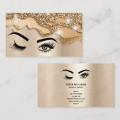 Makeup artist Wink Eye Beauty Salon tropfen Gold Visitenkarte (Vorne/Hinten)