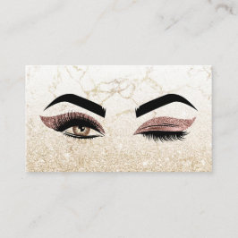 Makeup artist Wink Eye Lashes Rose Gold Marmor Visitenkarte