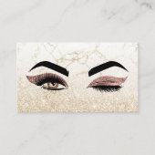 Makeup artist Wink Eye Lashes Rose Gold Marmor Visitenkarte (Vorderseite)