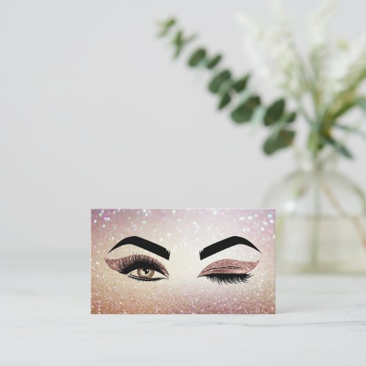 Makeup artist Wink Eye Lashes Rose Gold Visitenkarte (Stehend Vorderseite)