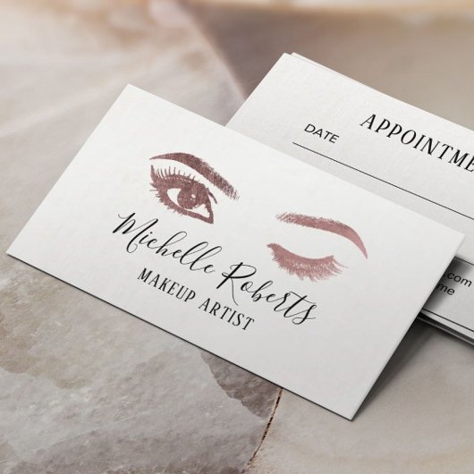 Makeup Artist Wink Eye Lashes Terminkarte