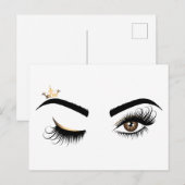 Makeup artist Wink Eye Queen Crown Lash Extension Postkarte (Vorne/Hinten)