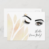 Makeup artist Wink Eye Queen Crown Lash Extension Postkarte (Vorne/Hinten)