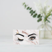 Makeup artist Wink Eye Rose Gold Marble Lashes Visitenkarte (Stehend Vorderseite)