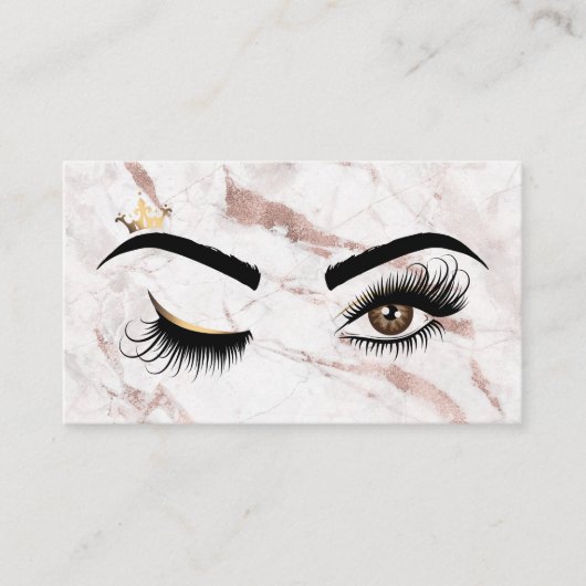 Makeup artist Wink Eye Rose Gold Marble Lashes Visitenkarte (Vorderseite)