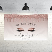 Makeup Artist Wir sind Open Rose Gold Glitzer Eyes Banner