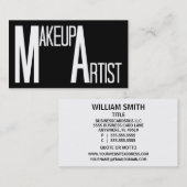 Makeup Artist Word Business Card Visitenkarte (Vorne/Hinten)