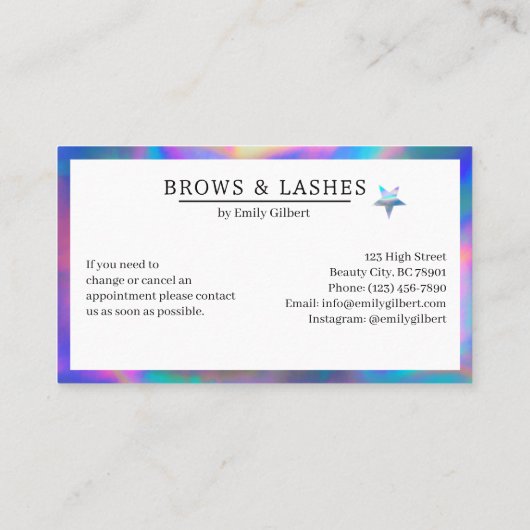 Makeup artist your next terminkarte (Rückseite)