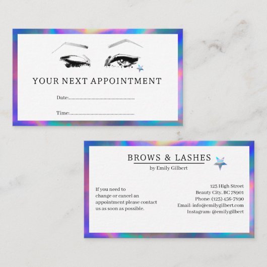 Makeup artist your next terminkarte (Vorne/Hinten)