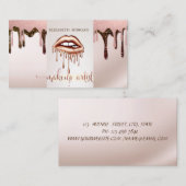 Makeup artistisch,Metallische Tropfen Lippen,Glitz Visitenkarte (Vorne/Hinten)