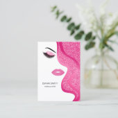 Makeup artistische Visitenkarte mit Glitzer-Effekt (Stehend Vorderseite)