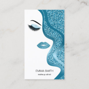 Makeup artistische Visitenkarte mit Glitzer-Effekt