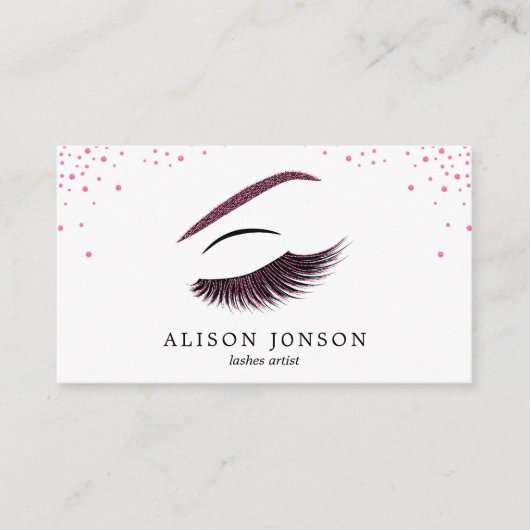 Makeup artistische Visitenkarte mit Glitzer-Effekt (Vorderseite)