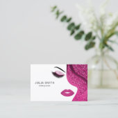 Makeup artistische Visitenkarte mit Glitzer-Effekt (Stehend Vorderseite)
