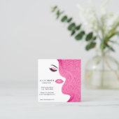 Makeup artistische Visitenkarte mit Glitzer-Effekt (Stehend Vorderseite)