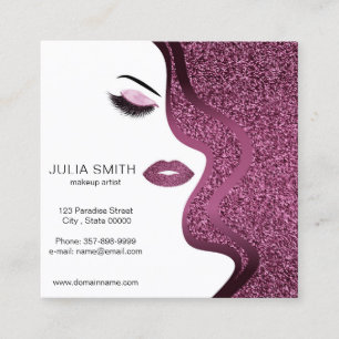 Makeup artistische Visitenkarte mit Glitzer-Effekt