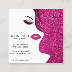 Makeup artistische Visitenkarte mit Glitzer-Effekt