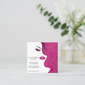 Makeup artistische Visitenkarte mit Glitzer-Effekt (Stehend Vorderseite)