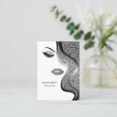 Makeup artistische Visitenkarte mit Glitzer-Effekt (Stehend Vorderseite)