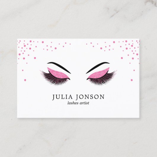 Makeup artistische Visitenkarte mit Glitzer-Effekt (Vorderseite)