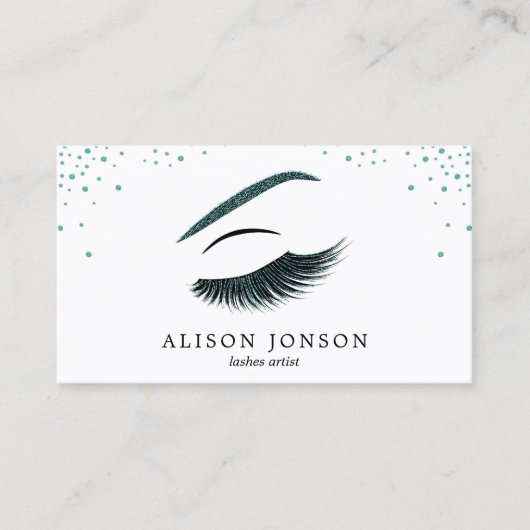 Makeup artistische Visitenkarte mit Glitzer-Effekt (Vorderseite)
