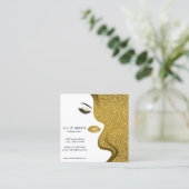 Makeup artistische Visitenkarte mit Glitzer-Effekt (Stehend Vorderseite)