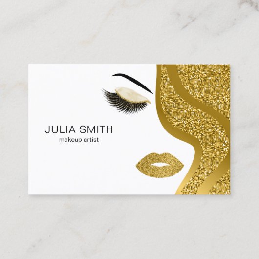 Makeup artistische Visitenkarte mit Glitzer-Effekt (Vorderseite)
